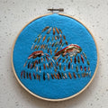 Hand stitched mountain embroidery