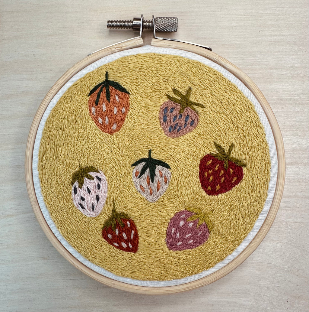 Strawberry thread painting