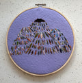 Mountain embroidery art on hoop