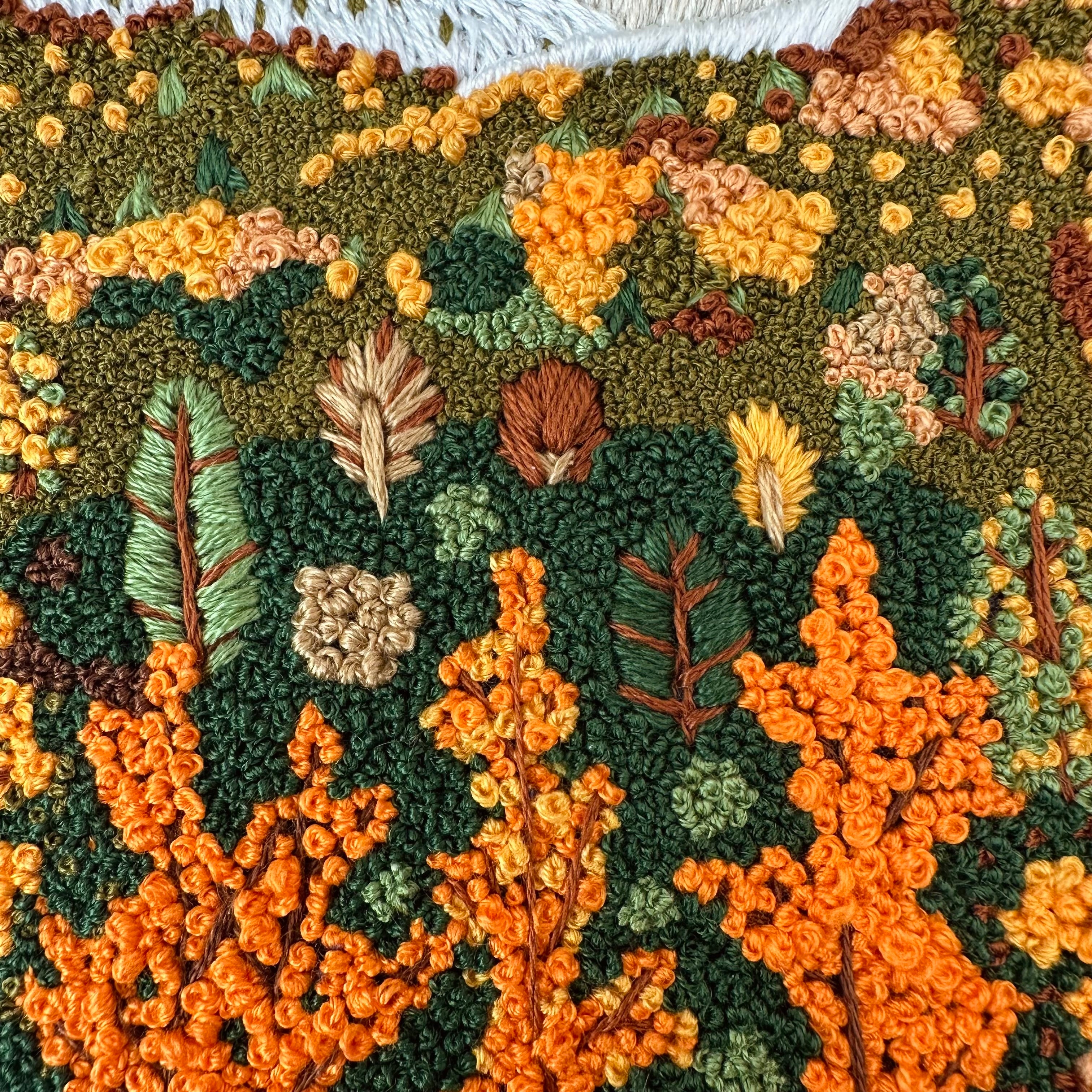 French knot landscape thread painting