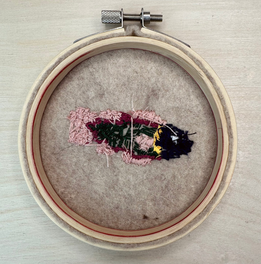 Embroidered Fish that has gone Oof