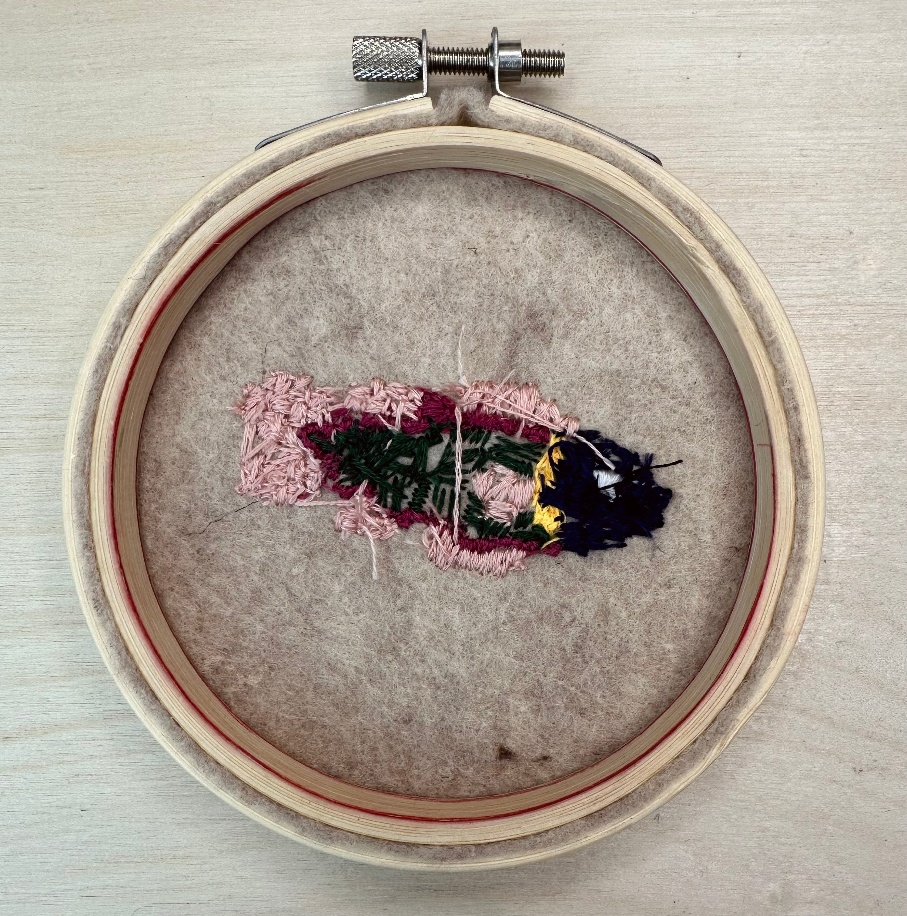 Embroidered Fish that has gone Oof