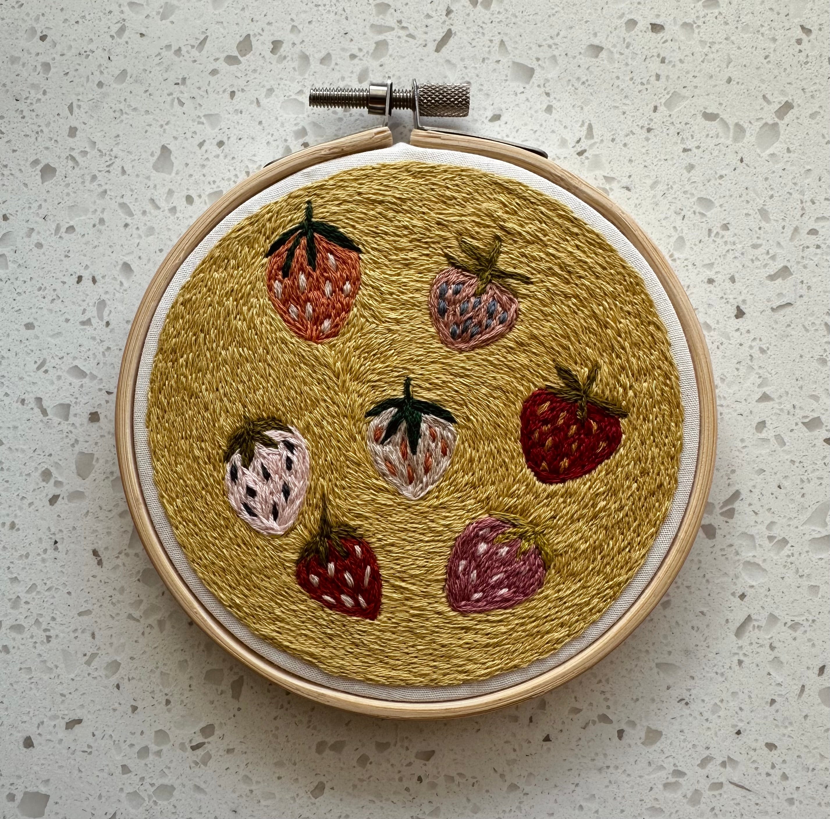 Strawberry thread painting