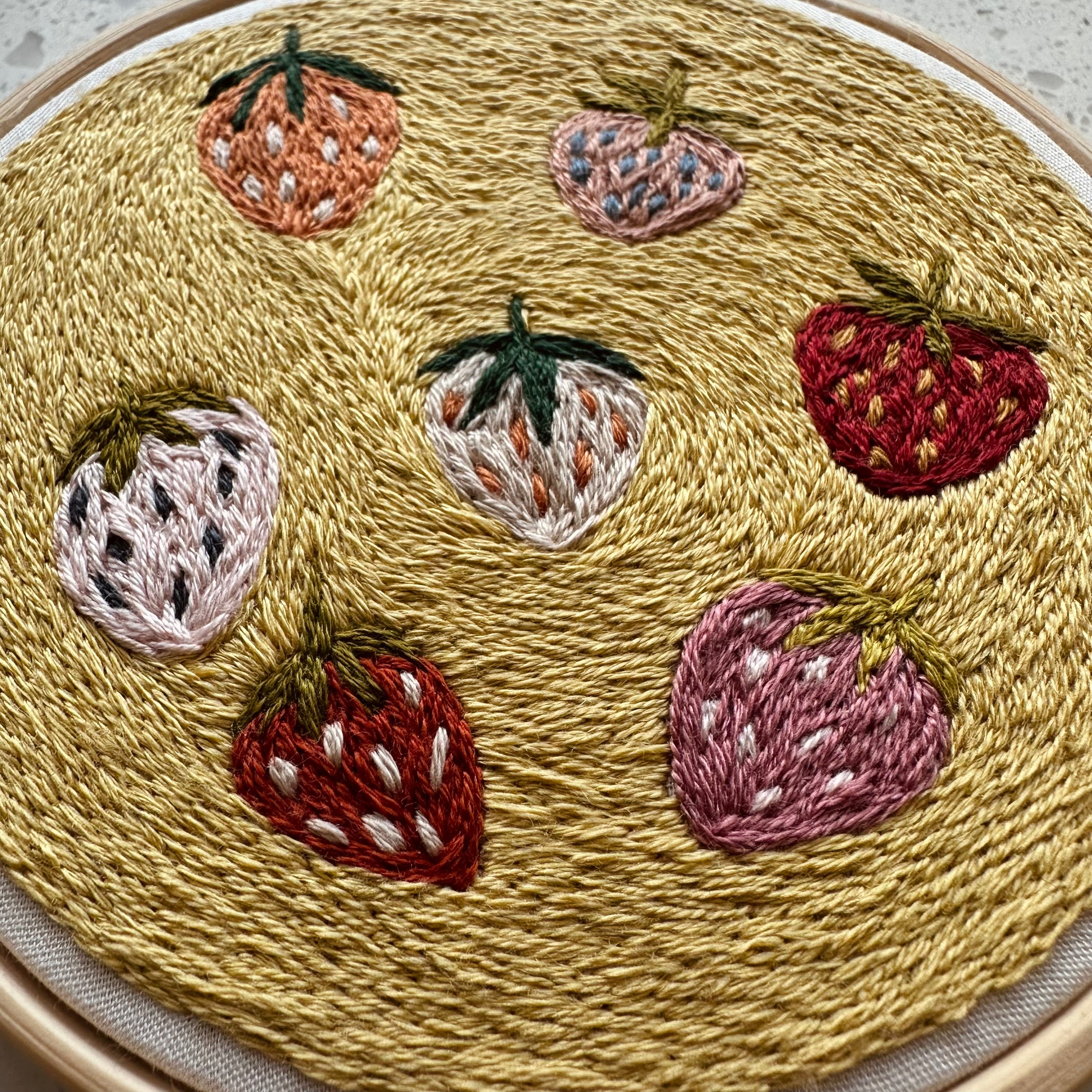 Strawberry thread painting