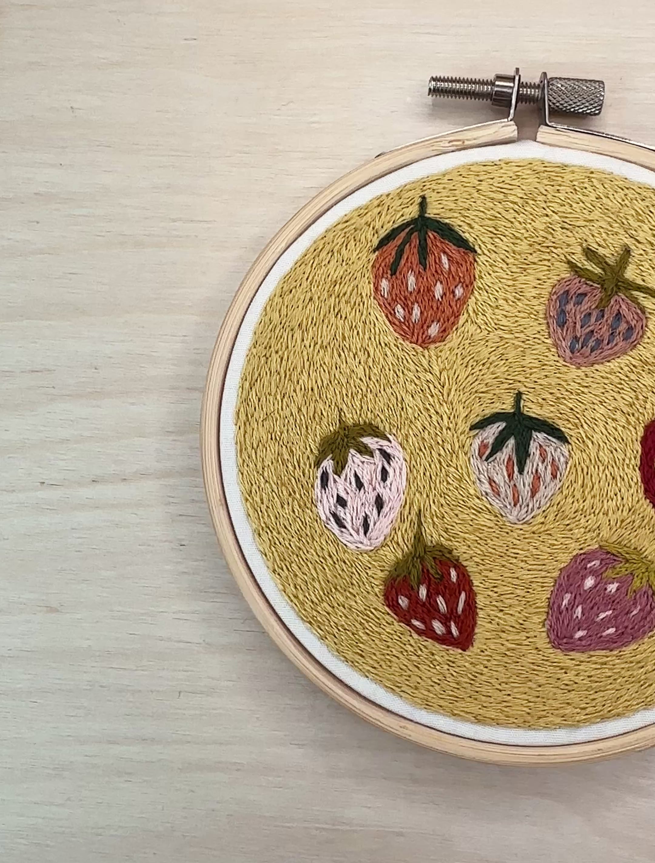 Strawberry thread painting