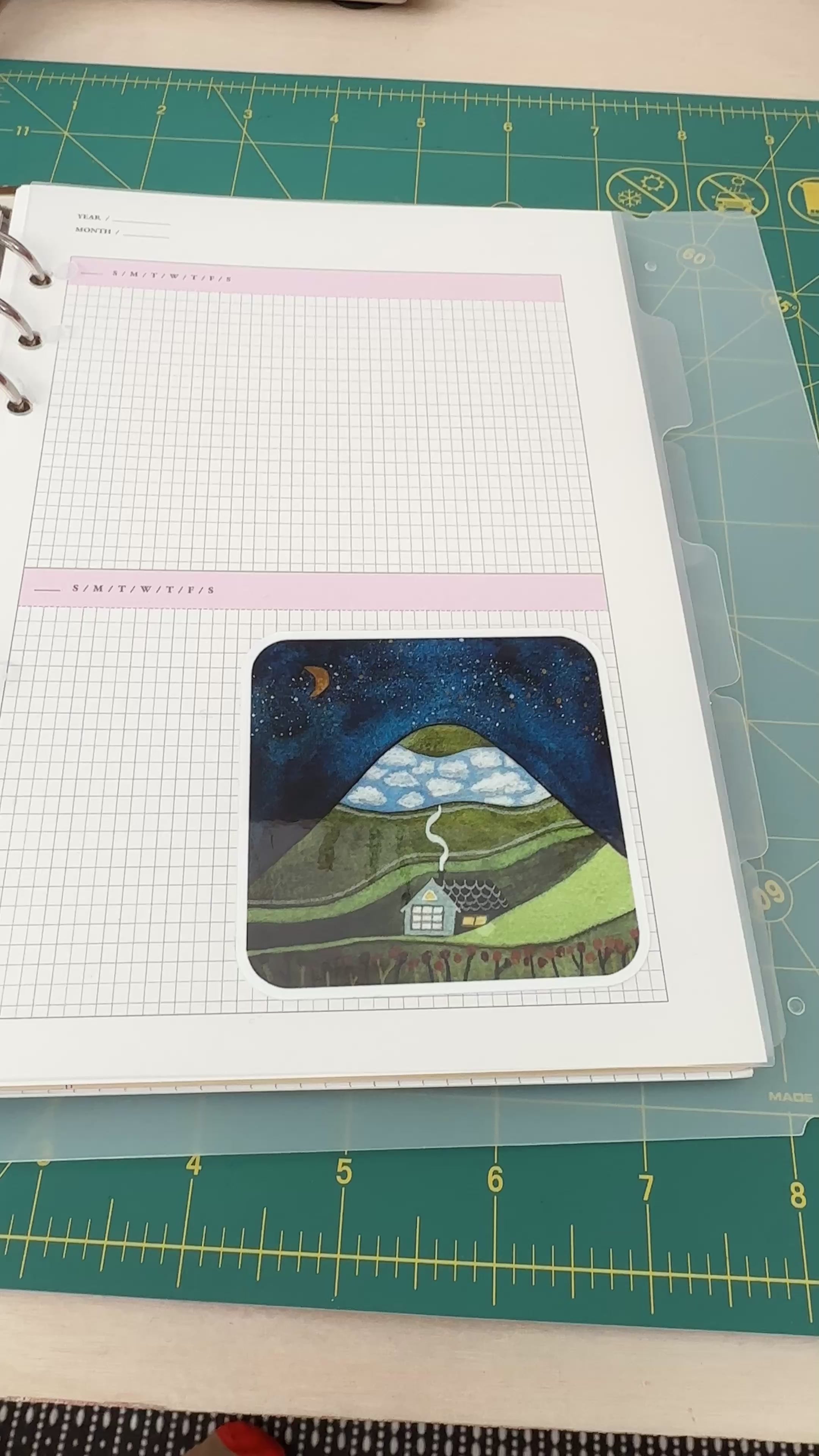 Mountain Under a Starry Sky Sticker